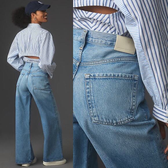 NWT Citizen’s of Humanity Beverly Slouch Wide Leg Jeans Alemayde Blue Size 32 - Picture 8 of 8
